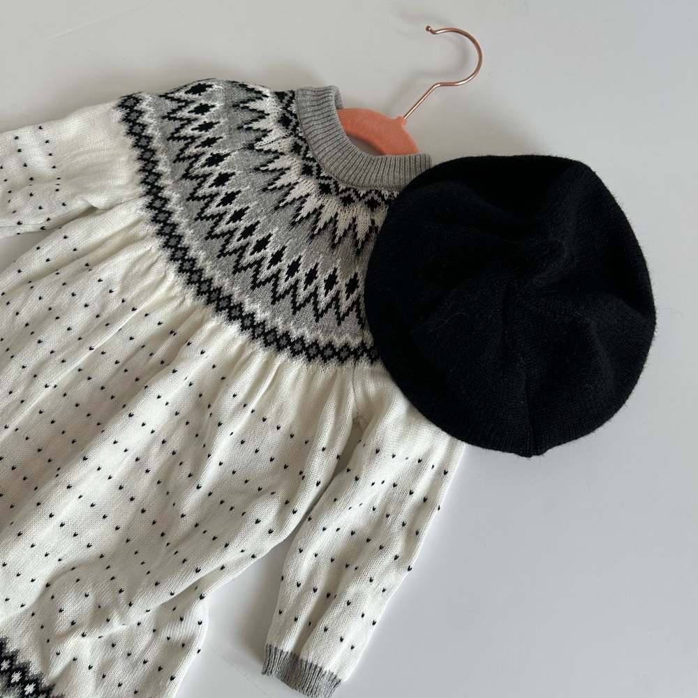 Janie and Jack Black and White Knit Dress